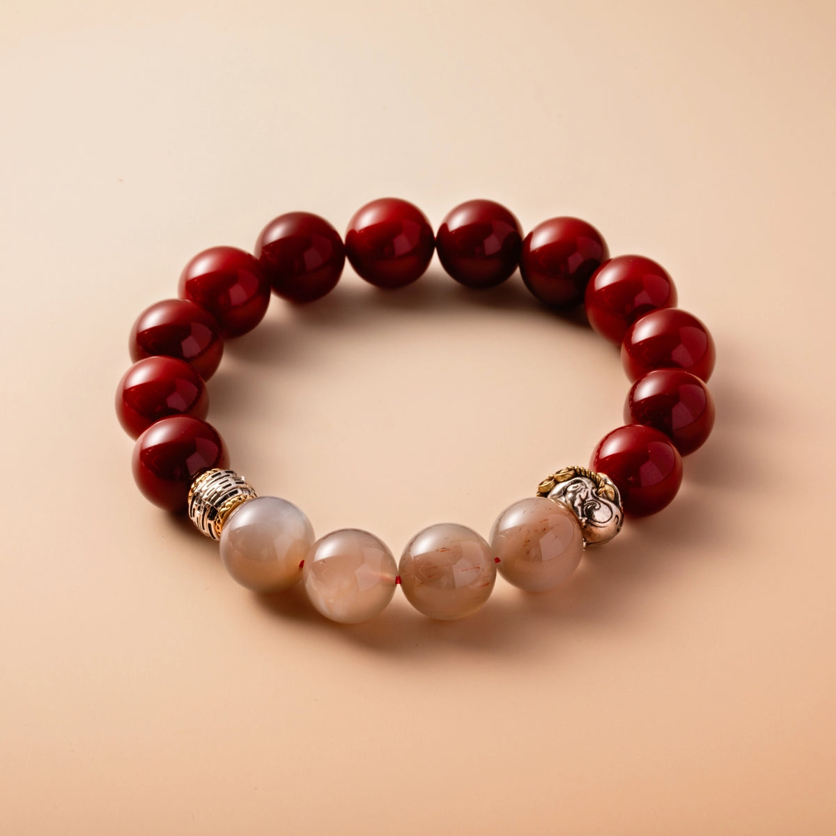 Bracelet For Fire Element Amplified Energy- Red Agate & Moonstone