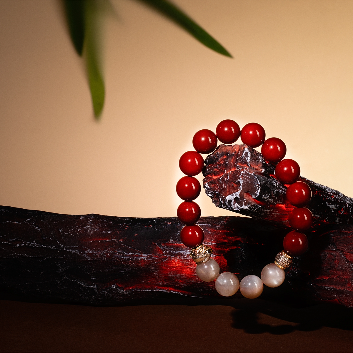 Bracelet For Fire Element Amplified Energy- Red Agate & Moonstone