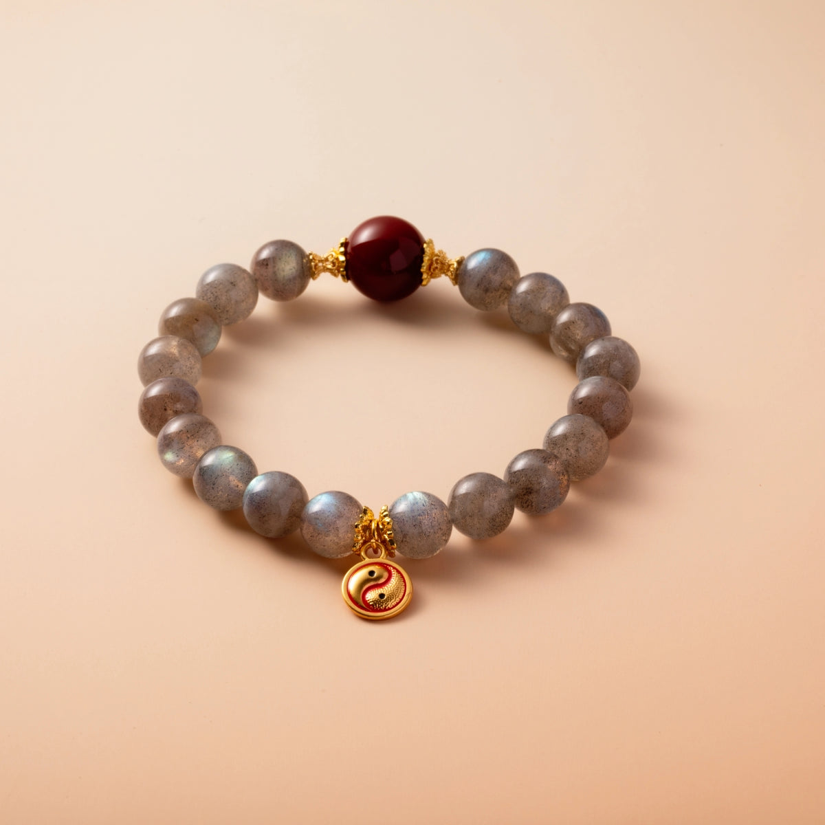 Bracelet For Metal Element Amplified Energy - Moonstone & Red Agate