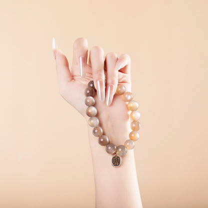 Bracelet For Metal Element Gentle & Balance Energy - Moonstone