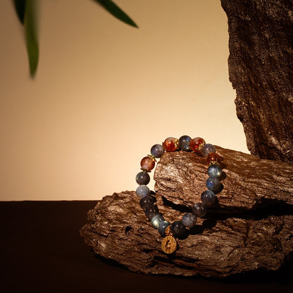 Bracelet For Metal Element Gentle & Balance Energy - Moonstone & Citrine