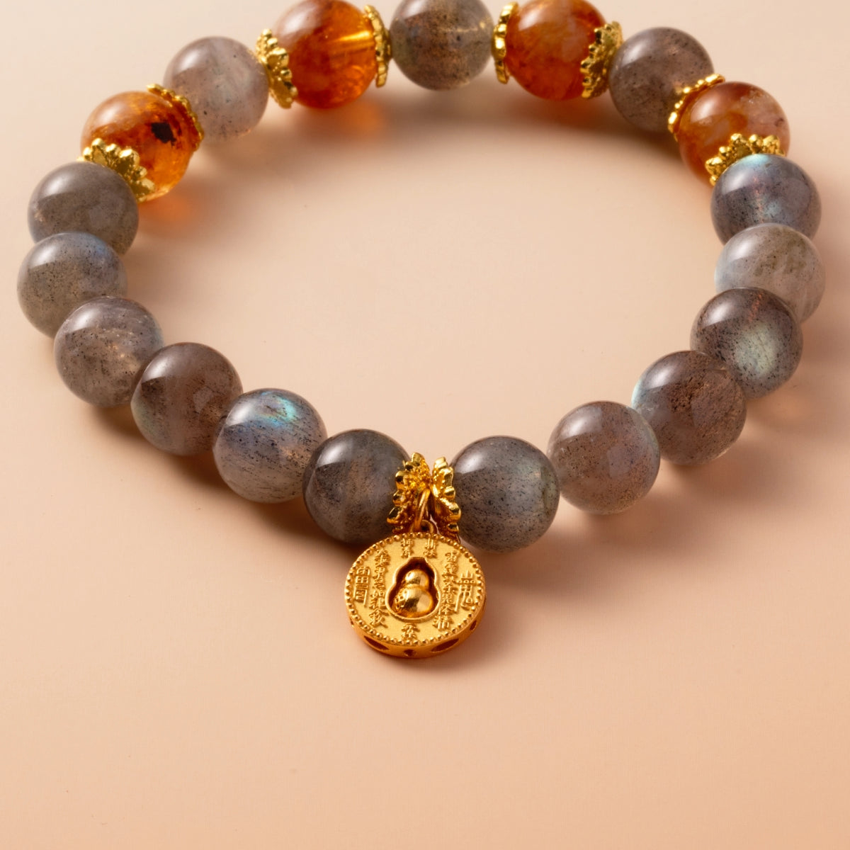 Bracelet For Metal Element Gentle & Balance Energy - Moonstone & Citrine