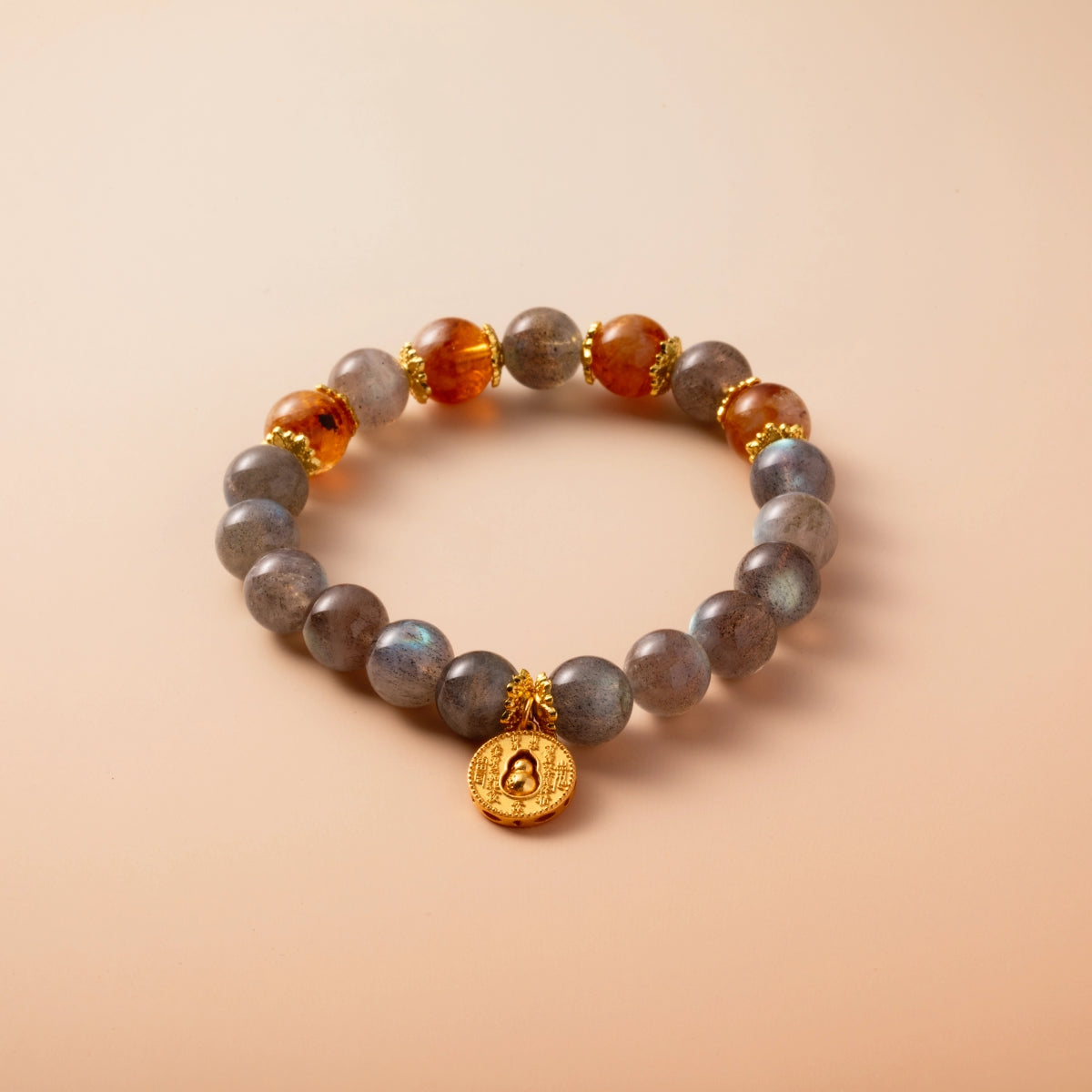Bracelet For Metal Element Gentle & Balance Energy - Moonstone & Citrine