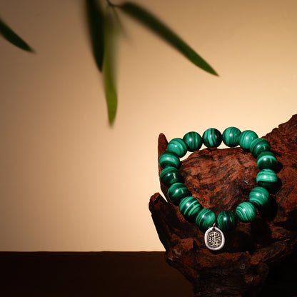 Bracelet For Wood Element Gentle & Balance Energy - Malachite