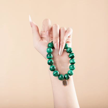 Bracelet For Wood Element Gentle & Balance Energy - Malachite
