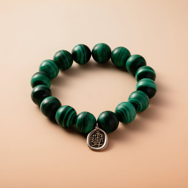 Bracelet For Wood Element Gentle & Balance Energy - Malachite