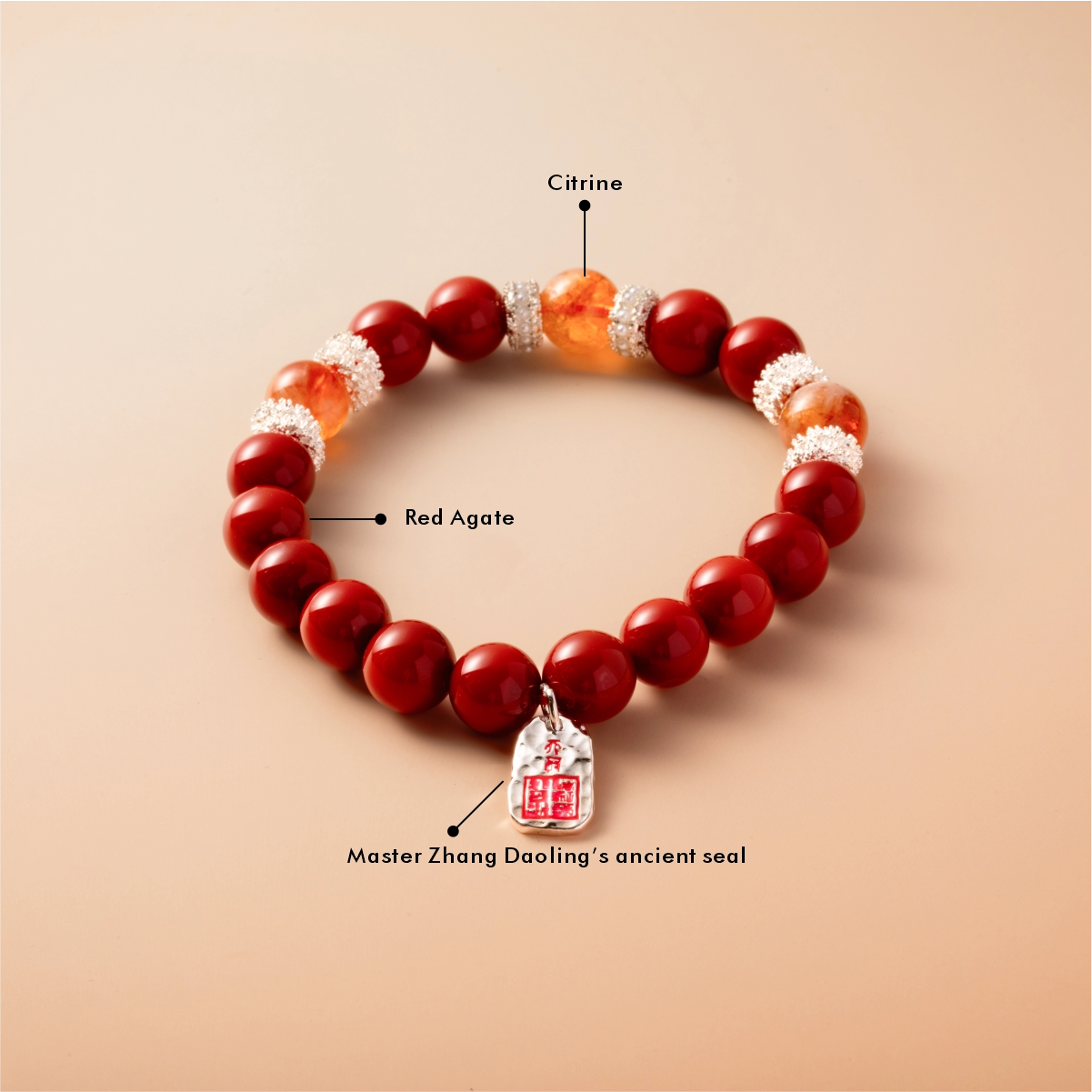 Bracelet For Fire Element Amplified Energy - Red Agate & Citrine