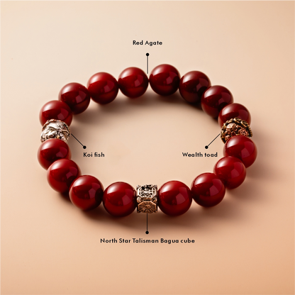 Bracelet For Fire Element Gentle/Balance Energy- Red Agate