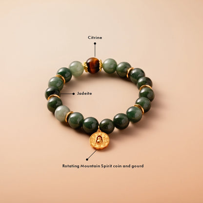 Bracelet For Wood Element Amplified Energy - Jadeite & Citrine