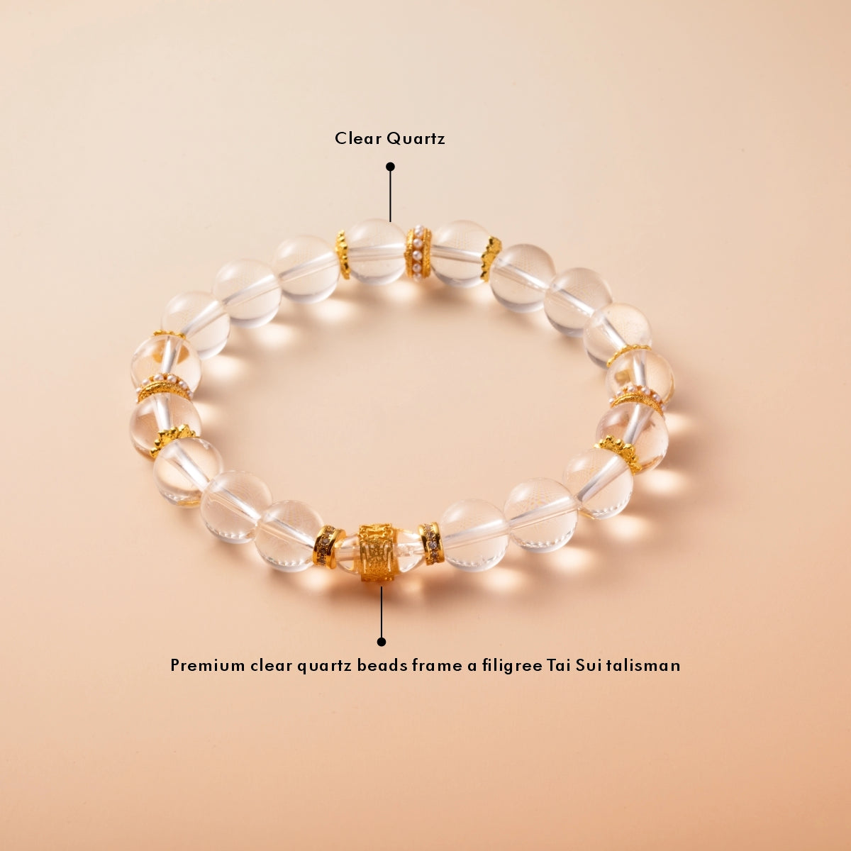 Bracelet For Metal Element Gentle & Balance Energy - Clear Quartz