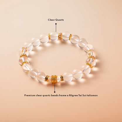 Bracelet For Metal Element Gentle & Balance Energy - Clear Quartz